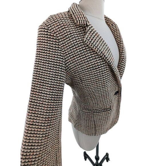 Cartonnier Women's Cream and Black Single Button Tweed Blazer Size Large - Picture 7 of 13